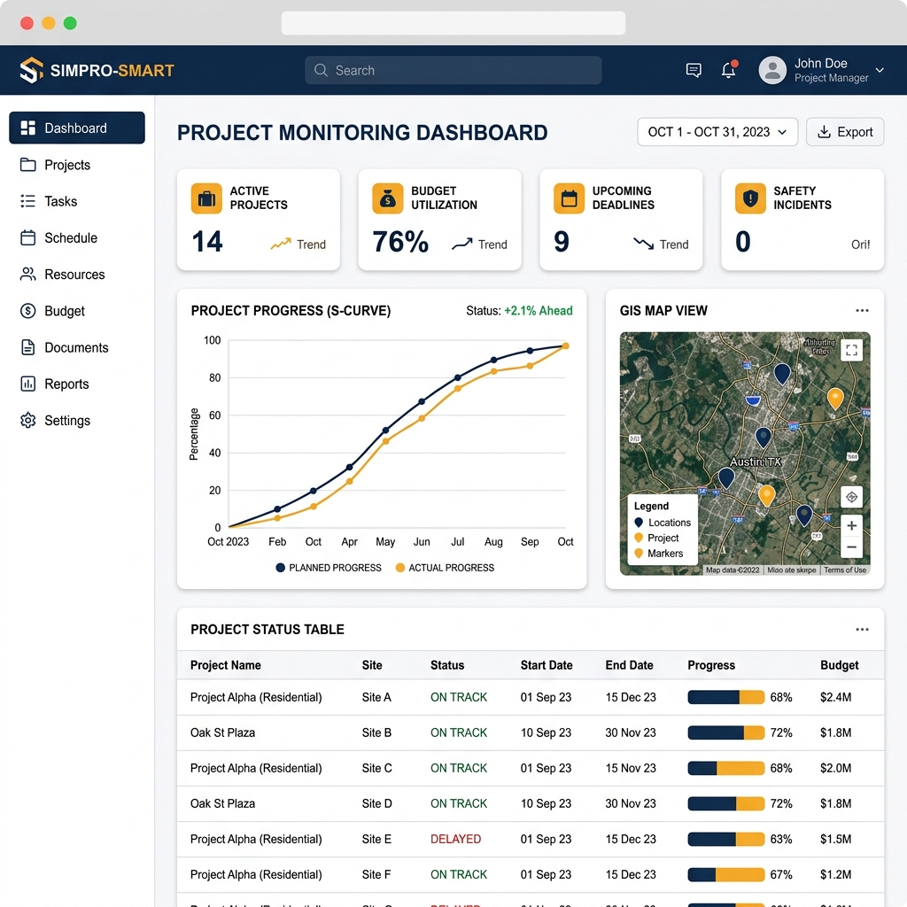 Dashboard SIMPRO-SMART